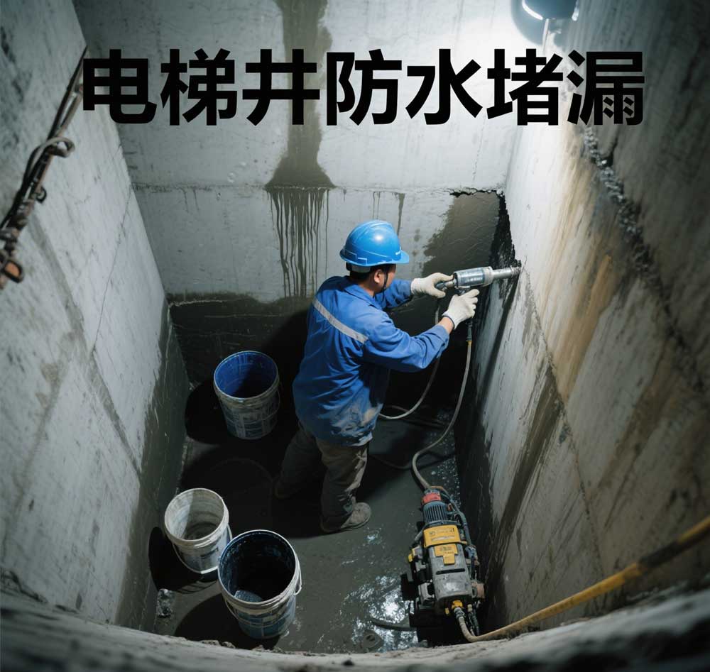 电梯井防水堵漏，湖州地下室专业电梯井漏水维修公司